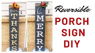 REVERSIBLE PORCH SIGN DIY | DIY PORCH SITTER | HOW TO SHOP FOR DIY WOOD PIECES | EASY WOOD SIGN DIYS