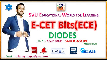 ECET bits on Electronic devices and circuits|| ECET Model bits for ECE branch||Diodes-1||
