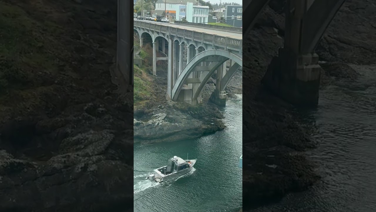 Depoe Bay Ocean Bar Crossing under bridge  
