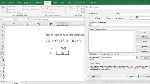 MSOffice Excel: How to solve the roots of nonlinear equation?