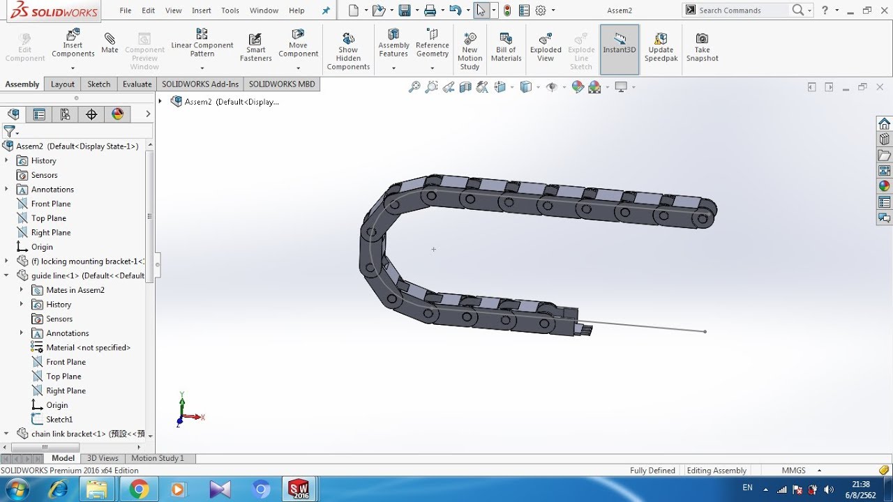 Chain Pattern Solidworks Solidworks basic : 3 การใช้คำสั่ง chain comperment pattern - YouTube