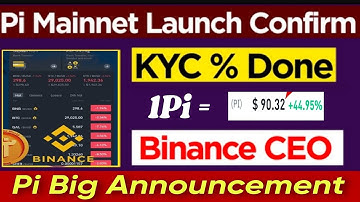 Big Announcement 🤯 | Kyc 💯% Problem solve & Binance CEO Listing pi Coin 🤩😱 1Pi = $90.32 🤑🎉 #crypto