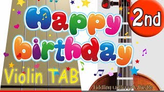 Happy 2nd Birthday - Waltz - Violin - Play Along Tab Tutorial