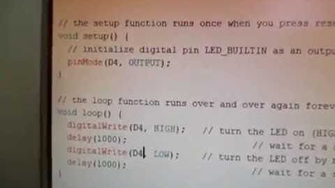 NodeMcu V3 wemos lolin Get starting blinking the D4 led