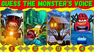 Guess Monster Voice Choo Choo Charles, Car Eater, Spider House Head, McQueen Eater Coffin Dance