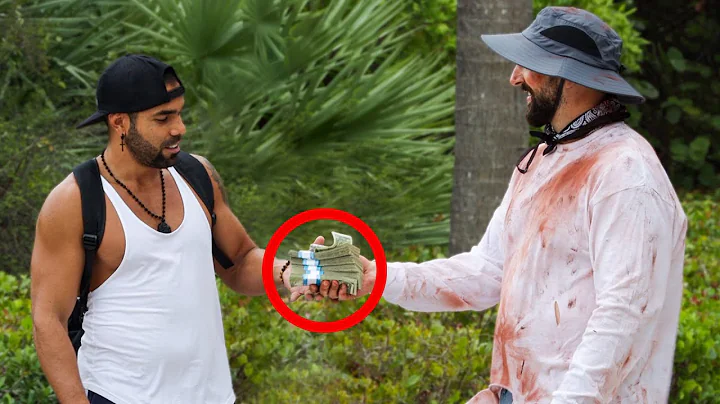 Homeless Man Asking Strangers For Money, Then Givi...