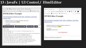 Cour 13 : JavaFx | UI Control / HtmlEditor
