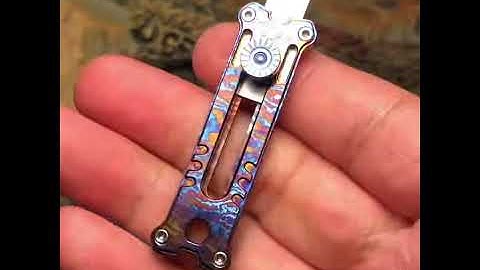 MecArmy EK12 Titanium Damascus Mini Keychain Utility Knife