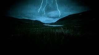 Sleep to Rainstorm Sounds at the Great Plains | Dimmed Screen Rain and Thunder to Erase Stress
