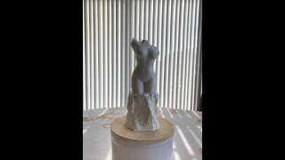 Beautiful Nude Girl's Torso. Tabletop Figurine in a Pearl White color. Author's Work. Erotic Art. screenshot 1