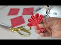 कपड़े के Squares और Button से बनाएं ख़ूबसूरत Flower/ Beautiful Flower Making Idea / Easy Sewing hack