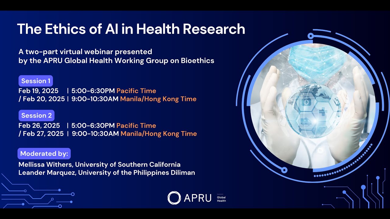 Session 1 - The Ethics of AI in Health Research Webinars - YouTube