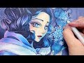 COPIC ART  | Lady Snow | With Washi Tape