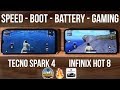 Tecno Spark 4 VS Infinix Hot 8 - Speed -  Boot - Heat - Battery and Gaming Test -  PUBG Gameplay
