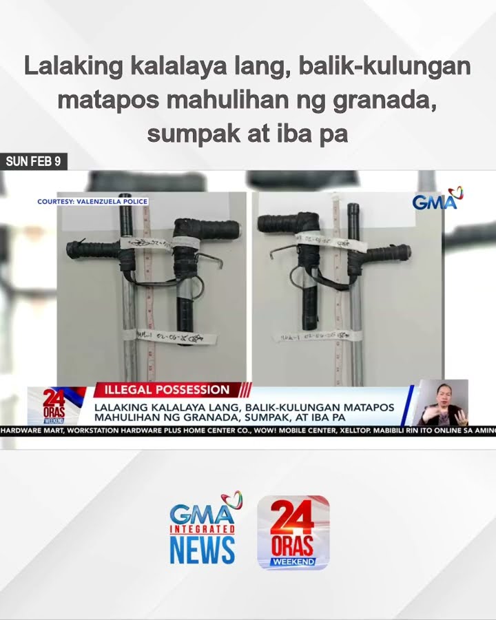 Lalaking kalalaya lang, balik-kulungan matapos mahulihan ng granada, sumpak at... | 24 Oras Weekend