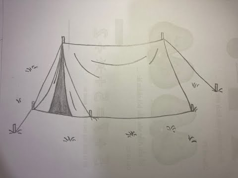 Cách vẽ lều trại đơn giản | Hướng dẫn vẽ lều trại bằng bút chì | How to draw camping tent