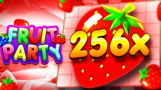 HUGE MAX 256X MULTIPLIER CONNECTED ON THE TOP SYMBOL!! (Fruit Party)