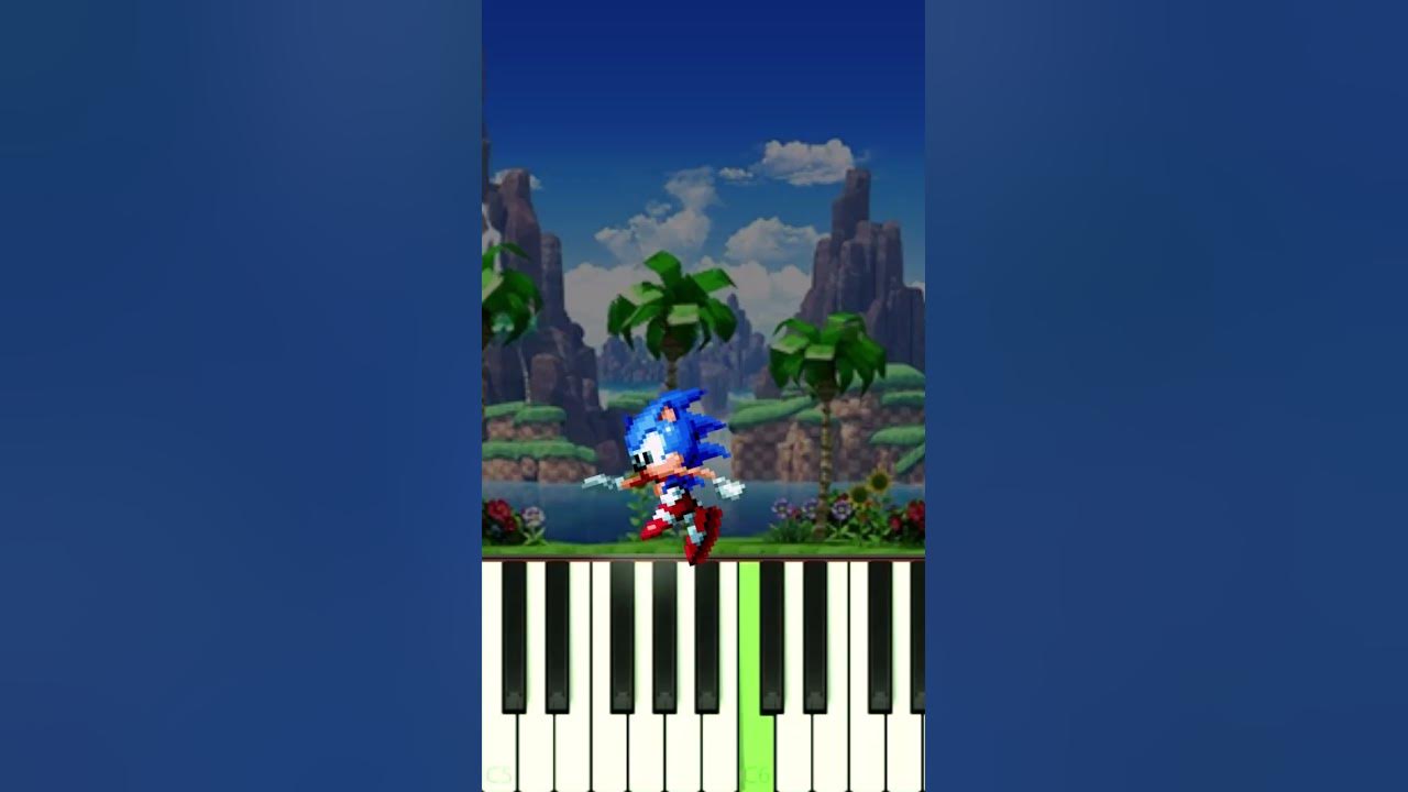 SONIC PLAYS GREEN HILL ZONE ON PIANO!  #shorts  #sonic
