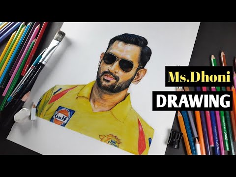 ⚡Ms Dhoni Aka The Thala 🔥 .@mahi7781 Drawing On Colour Paper Are  😮‍💨Tough But, Also Fun😁 . I enjoy the process and this is the result of…  | Instagram