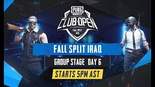 [Arabic] PMCO Iraq Group Stage Day 6 | Fall Split | PUBG MOBILE CLUB OPEN 2020