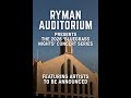 Ryman Auditorium Reveals 2026 “Bluegrass Nights” Concert Series  #city10 #concerttickets #livemusic