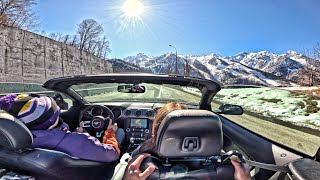 POV: Thrilling Mountain Ride in a Convertible Car!