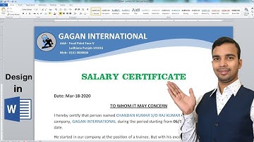 Salary Certificate Design and limited company letterhead format Design in MS word