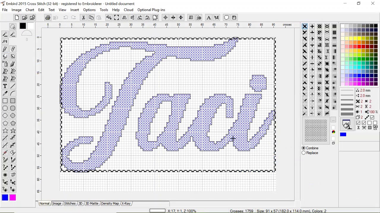 Como fazer nomes em Ponto Cruz no Embird