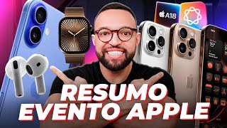 Thumbnail for Conheça os novos iPHONES 16 e 16 PRO, Apple Watch Series 10 e AirPods 4! Resumo Evento Apple