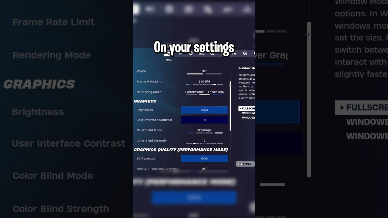 BEST Settings To BOOST FPS In Fortnite CHAPTER 5 Shorts