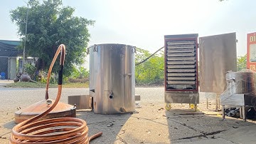 Nồi Hơi Nấu Rượu đun củi cấp hơi sang Tủ Nấu Cơm hiện đại siêu nhanh và tiết kiệm