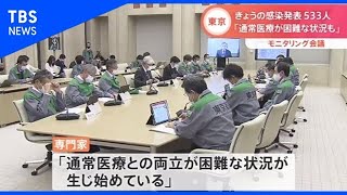 東京の新規感染533人「通常医療との両立困難になりつつある」