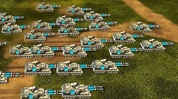 USA Laser with Most Advanced Paladin - 1 vs 3 Brutal Army C&C Generals Zero Hour - Gameplay