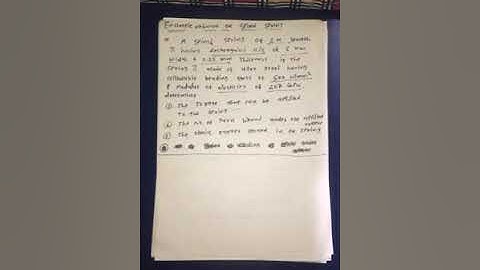 Numerical based on spiral spring (Problem - 1)...by Mr. Bhavesh Patel