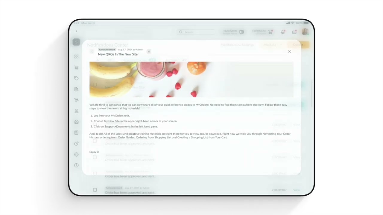 OrderMaestro tablet inventory flow video preview.