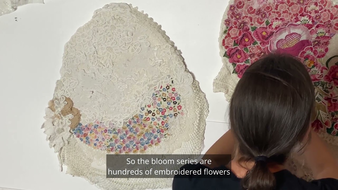 BLOOMS - Textile collages by Heidi Hankaniemi