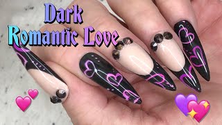 Dark Romantic Love | Black French Tips