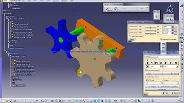 Catia V5|Digital Mockup|DMU Kinematics|Gear Train Mechanism|Simulation Walkthrough
