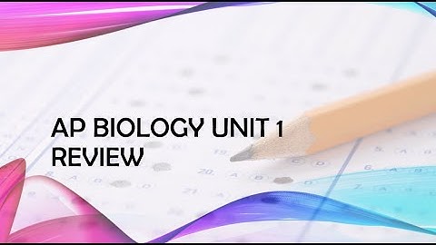 AP Biology Unit 1 Review Chemistry of Life