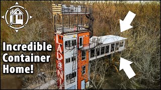 Luxury container home tree house w/ crazy 40 ft cantilever