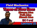 Types of Flow Lines in hindi || Flow lines || Stream line flow || Path line flow || streak line flow