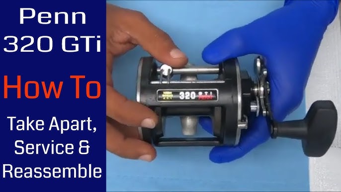 Penn 320 GTi fishing reel how to take apart and service step by step 