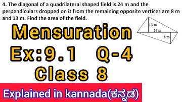 the diagonal of a quadrilateral shaped field is 24m