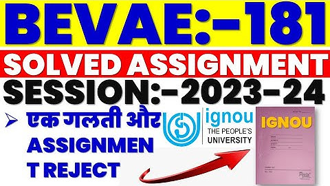 BEVAE 181 SOLVED ASSIGNMENT 2023-24 IN HINDI | BEVAE 181 SOLVED ASSIGNMENT 2024 | IGNOU ASSIGNMENT