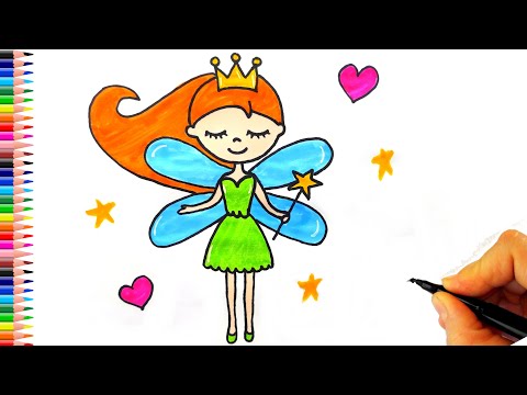 Sevimli Peri Kızı Çizimi 👼 Melek Nasıl Çizilir? - Peri Çizimi - How To Draw an Angel