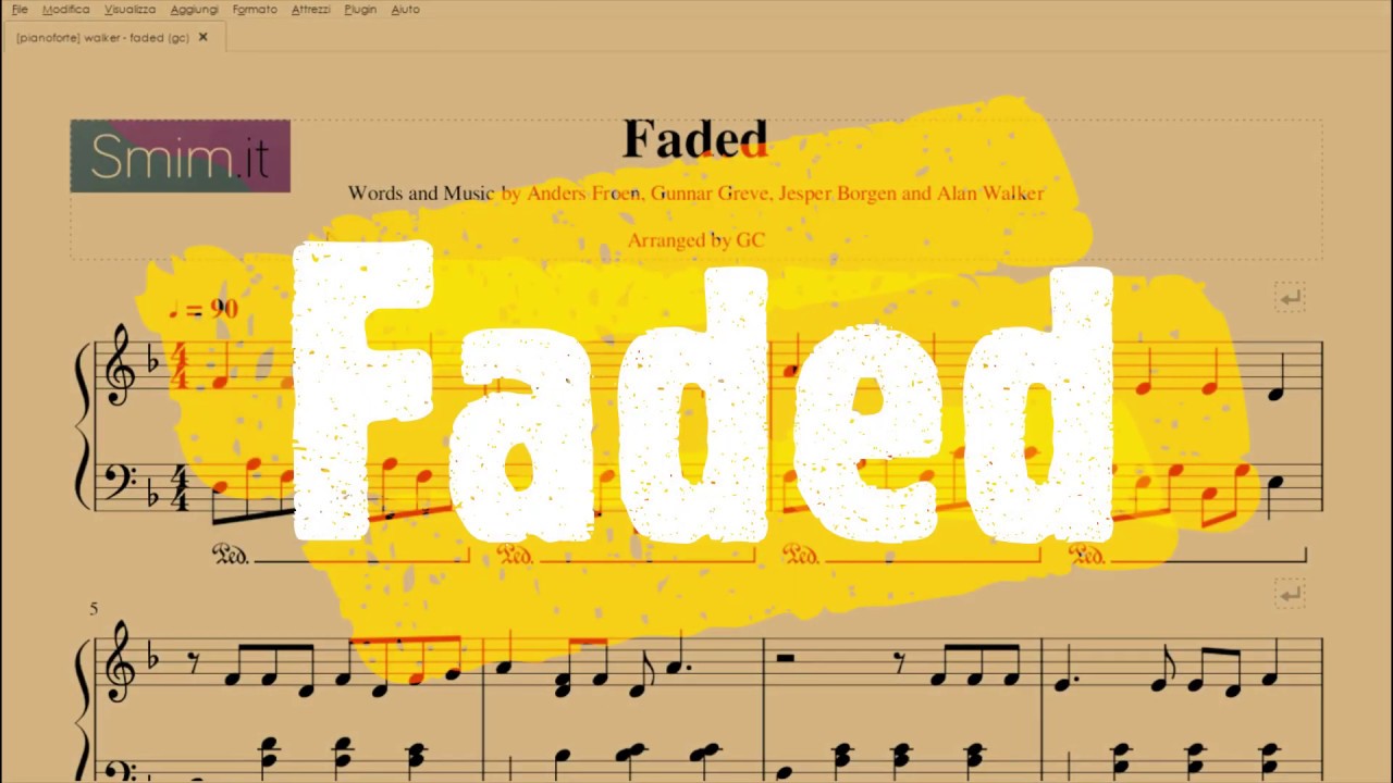 Faded By Digital Sheet Music For Download Print H0 2777 Sheet Music Plus