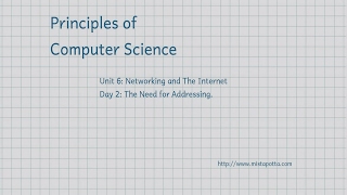 FIXED - SEE LINK BELOW! -- CS Principles - Unit 6 Day 2 - A Need for Addressing