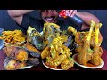 ASMR: Eating Lots Of Fish Head Curry, Mutton Nalli Curry, Fish Fry, Beef Airway Curry with Rice