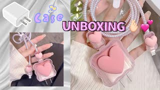 Cute Cable Protector for iPhone Charger😍💕/asmr unboxing iphone charger cover💜