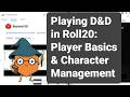 Playing D&D In Roll20: Player Basics & Character Management